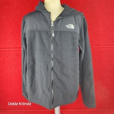 The North Face Youth Fleece Jacket Black Size L 14/16 With Hood Full Zip