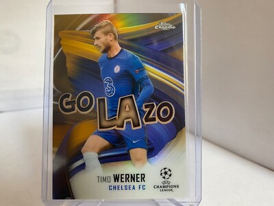 Timo Werner GOLD Parallel 47/50 Golazo 2021 Topps Chrome UEFA Champions League