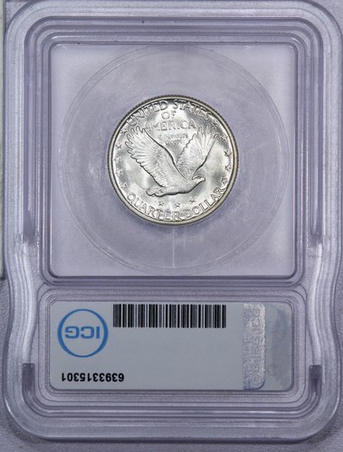 1930 Standing Liberty Quarter 25C ICG MS64 FH - ¡Súper llamativo! - Imagen 2 de 4