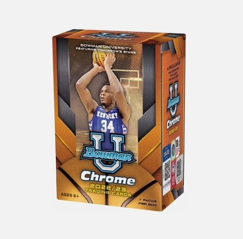 SEALED Topps 2022/23 Bowman University Chrome Basketball BLASTER BOX - 7 Packs 