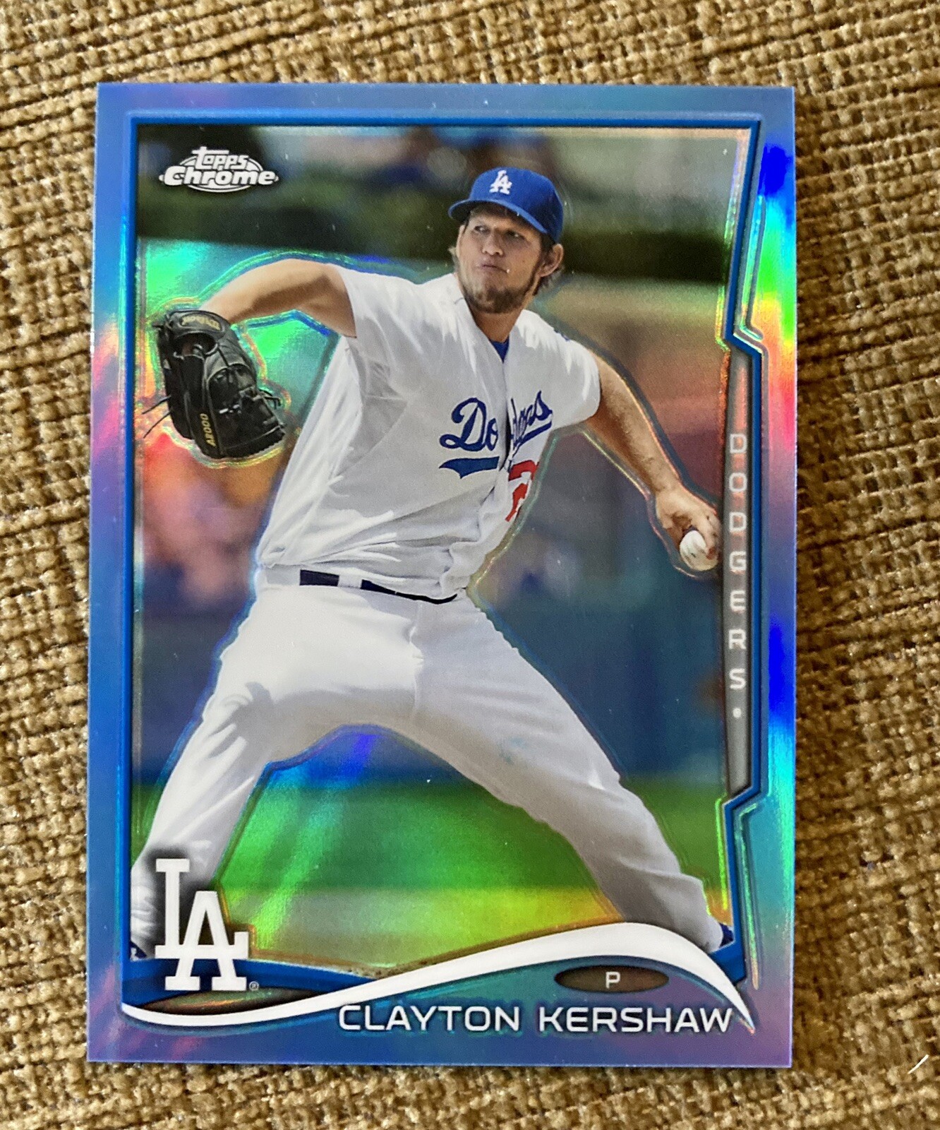 2014 Topps Chrome Blue Refractor Clayton Kershaw /199 #100 LA Dodgers