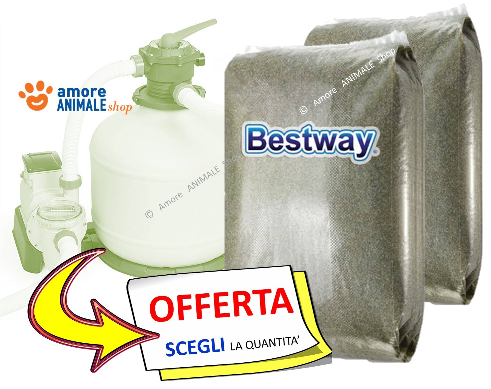 Bestway Arena Al Cuarzo Filtrado → 25 KG - Para Bombas Filtro Piscina 0,5/0,8 MM