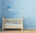 Wandtattoo ♥ Prinz + Name + Sterne + Punkte ♥ Kinderzimmer ♥ 2-farbig möglich