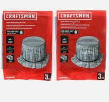 2 Packs Craftsman Shop Vac Filters Dry Cloth Bags New 6 Filters