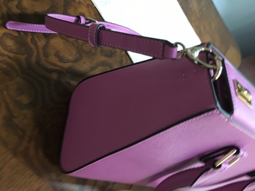 HENRI BENDEL W 57th SM TURNLOCK SATCHEL GROMMET HANDBAG IN PINK NEW WITH COVER - Picture 5 of 9