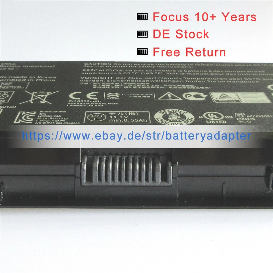 Batería Original Nueva FV993 5V19F R7PND para Portátil Dell Precision M6800 Foto 4 de 4