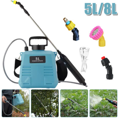 5L Electric Garden Pump Sprayer Spraying Battery Powered Watering + 3 Nozzles G2