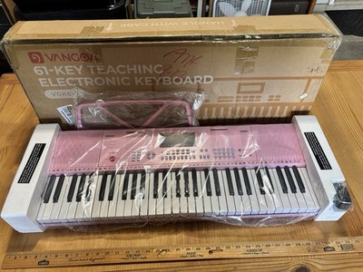 Pink 61-Key Keyboard Digital Piano Starter Package with Stand and More