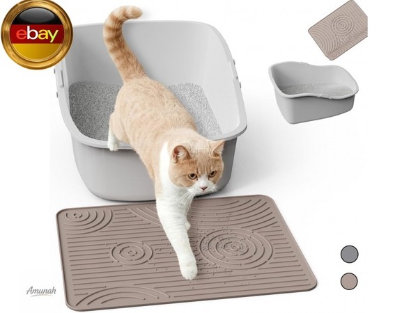 Katzenklo Matte, 40X30Cm Silikon Katzenstreu Matte, Wasserdicht Und Bpa-Frei-image