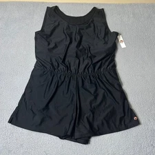 Honey Mark Sage Swim Romper Womens 3XL Black Sleeveless Stretch Fit Pockets NEW