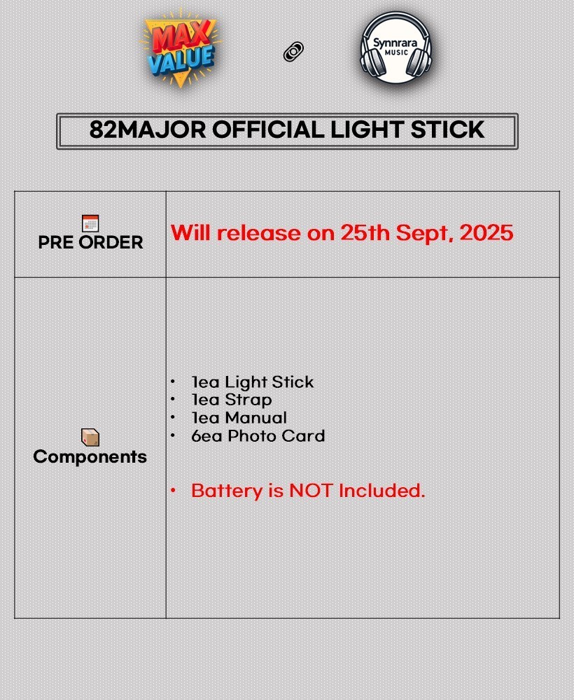 82major エトゥメ ペンライト 82MAJOR OFFICIAL LIGHT STICK with Strap, 6 Photo Card/ FANLIGHT MD