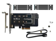 Dual M.2 PCIE Adapter for SATA or NVMe SSD to PCI-e 3.0 x4 Expansion Card