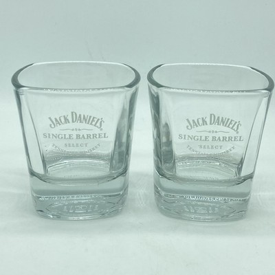 Jack Daniels Single Barrel Select Whiskey Rocks Lowball Glasses Square Set Of 2