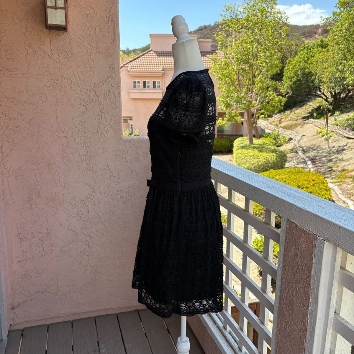 RED VALENTINO Crochet Dress Black Women's Small With Inner Slip