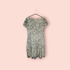Tory Burch Summer Guipure Lace Gray Cream Mini Dress 2 Elegant Party Shortsleeve