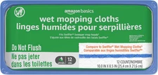 Wet Mopping Cloth Refills, 12 Count (Fits Swiffer Sweeper Mop Heads)