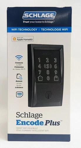 Schlage Encode Plus Smart WiFi Deadbolt w/ Century Trim - Matte Black