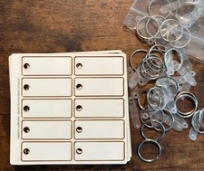 Sublimation Keychains MDF 2x1.75x1/8” Set of 50