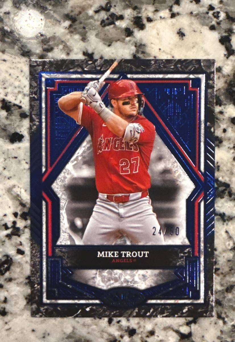 Topps 2025 Tier One Mike Trout Angels Baseball Card #59 Blue Foil 