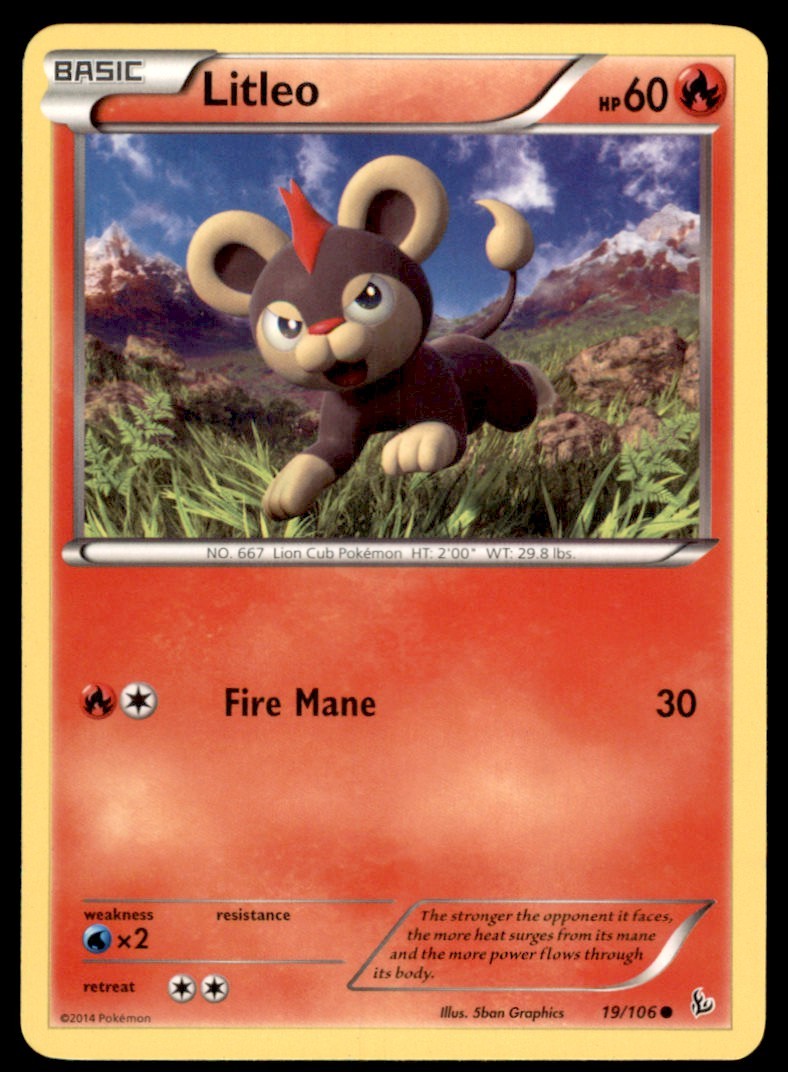 2014 Pokemon XY Flashfire Litleo English #19