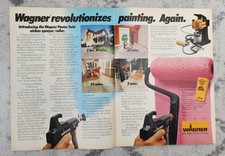 1983 2 Page Vintage Print Ad Wagner Power Twin Airless Paint Sprayer Roller