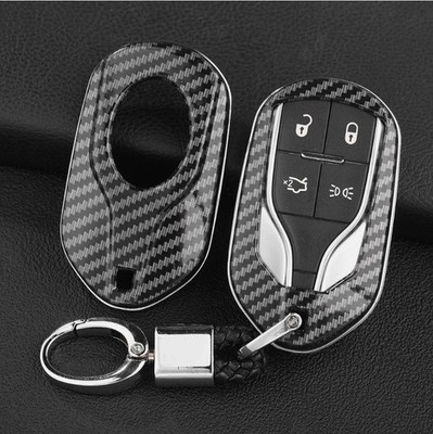 Auto Schlüsselanhänger Kohlefaser für Maserati Ghibli Levante Quattroporte 14-24