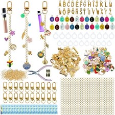 474Pcs Lip Gloss Keychain Making Kit, DIY Craft Supplies with Charms, Keychai...