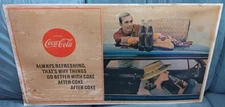 Original Coca Cola cardboard sign for July, August, September and October 36"x20