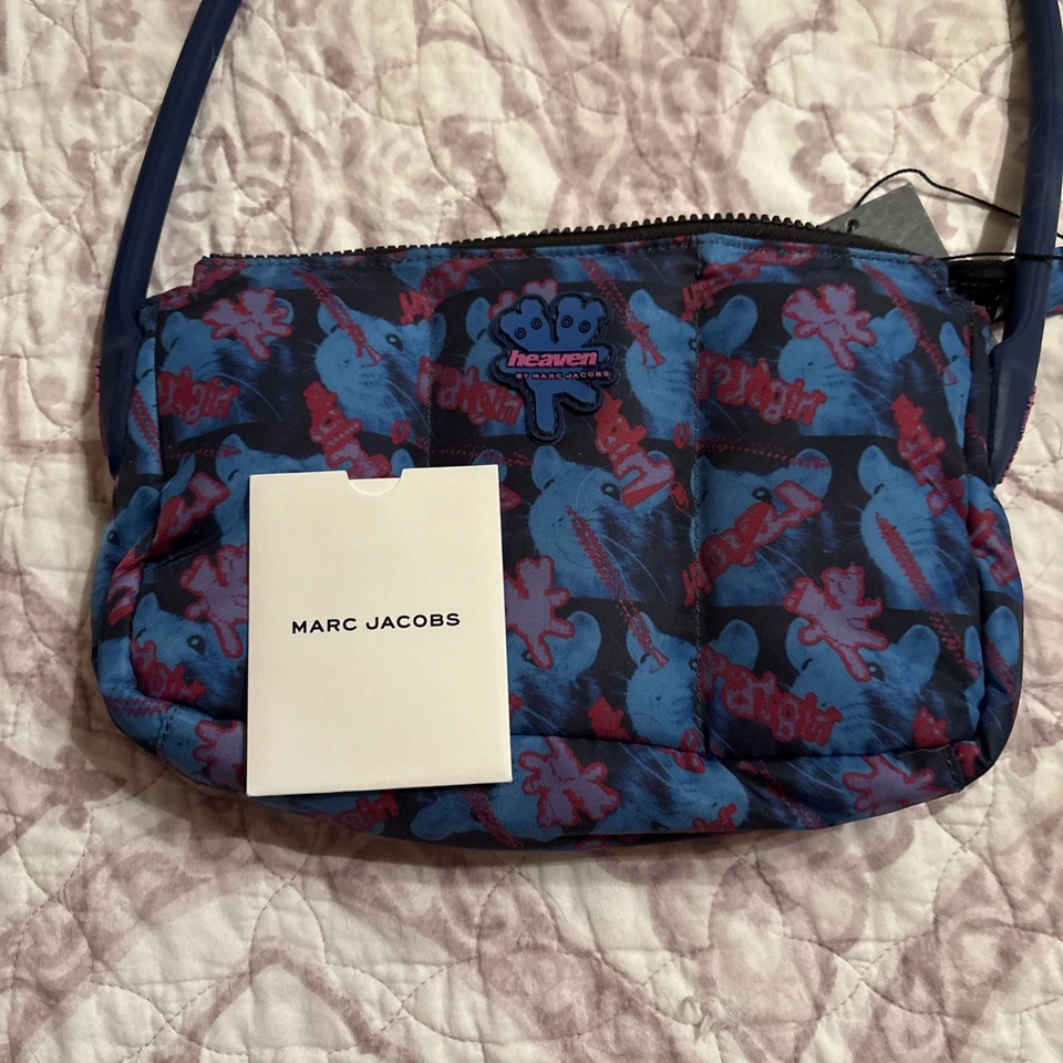 Bolso de hombro de nailon Heaven by Marc Jacobs nuevo con etiquetas/estampado azul/negro/rosa Foto 4 de 4
