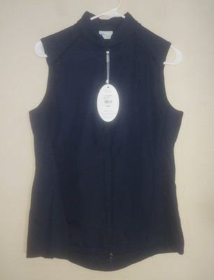 Greg Norman Women's Golf Vest Small Full Zip Pockets Essentials Casual Navy