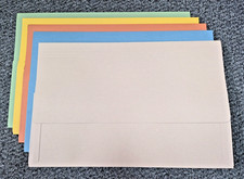 25x GOOD QUALITY FOOLSCAP F/C ASSORTED COLOURS CARD DOCUMENT WALLETS FOR A4 DOCS