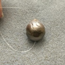 Huge Drilled Tahitian South Sea Pearl, Graduated Gray/White 15 x 17.3 mm, 25 ct