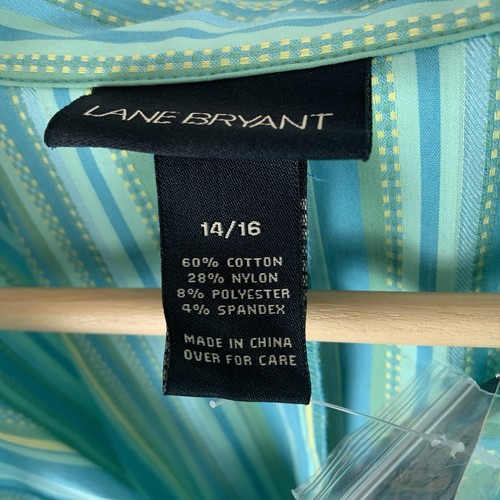 Camicia donna Lane Bryant nuova con etichetta con bottoni taglia 14 16 righe ufficio *DIFETTO* - Foto 4 di 11