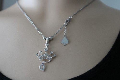 Queen Halskette QOS  Fetisch Lifestyle MMF Statement MFM Edelstahl Silber Crown - Picture 16 of 16