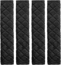 Tatuo 4 Pack Seat Belt Cover Extra Long Pads for 25.6 Inch, Black