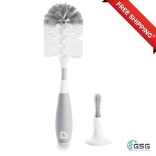 BEST GREY BOTTLE BRUSH WITH SUCTION CUP AND NIPPLE CLEANER