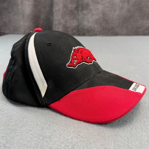 Arkansas Razorbacks Hat Capsmith Inc Black Red Embroidered Baseball Cap OSFA