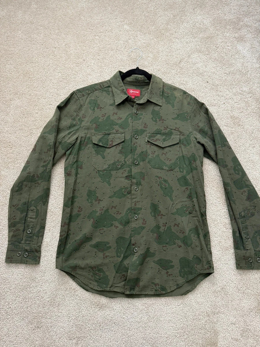 Supreme Camouflage Long Sleeve Casual Button-Down Shirts for Men