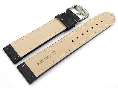 Bracelet De Montre En Cuir De Veau Grainé Noir 18/20/22/24mm - Watchband Berlin, Neuf étiqueté