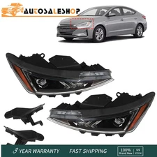 Pair For 2019 2020 Hyundai Elantra Halogen Headlights Left & Right Side W/Bulb