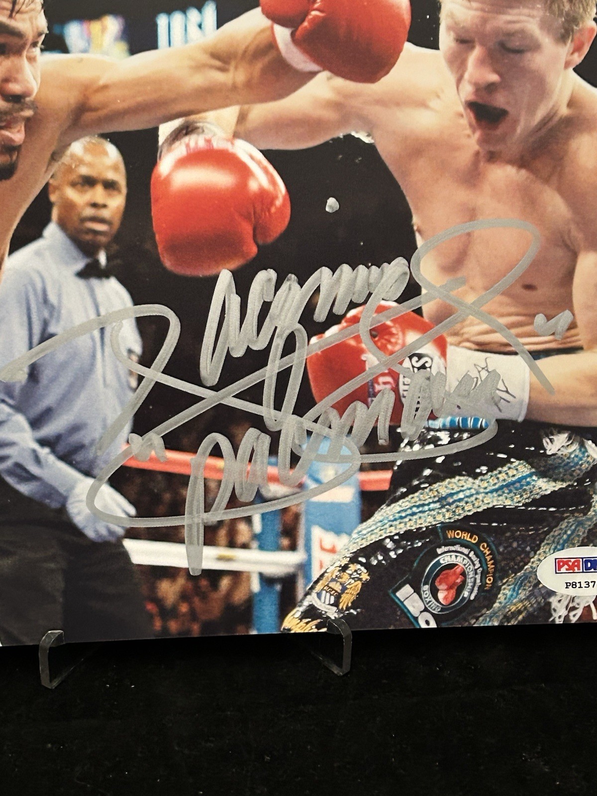 MANNY "PACMAN" PACQUIAO AUTOGRAPHED BOXING 8X10 PHOTO vs HATTON PSA COA view 2