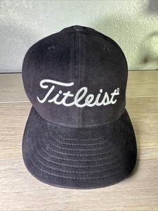 Vintage Titleist Hat Cap Fitted Mens 7 3/8 Black Golf New Era Script 90s