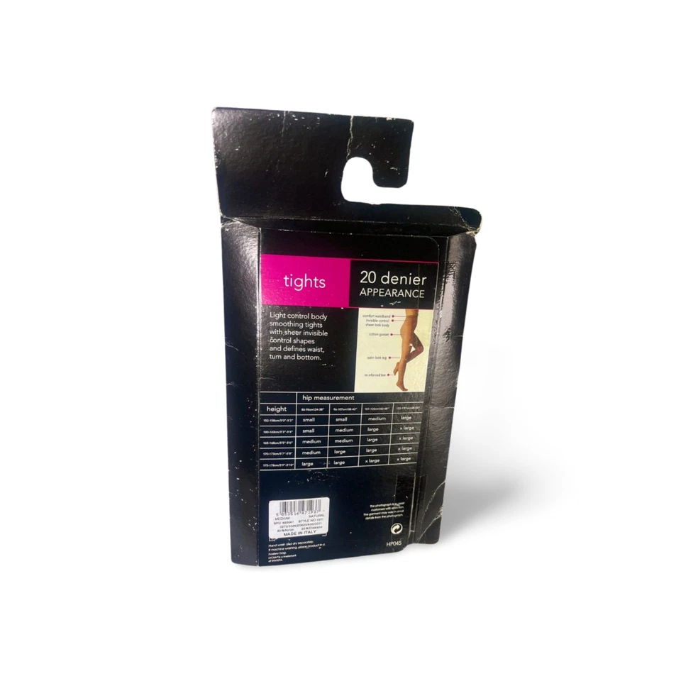 20 Denier Natural Tights Body Smoothing Light Control George Bodysculpt M - Image 4 of 4