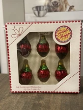 6 VTG Kurt Adler Sweet Shoppe Blown Glass Ornaments Chocolate Covered Strawberry