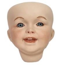 SFBJ 236 Paris Socket Doll Head Size 12 Reproduction Blue Eyes with Teeth Bisque