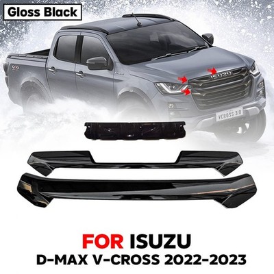 Gloss Black Front Cover Grille Lower W/Logo For Isuzu D-Max RG Hi-Lander 2022-23