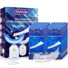 MySmile Teeth Whitening Strips Kit 14 Treatments with 28 LED Light - 10 Min N...
