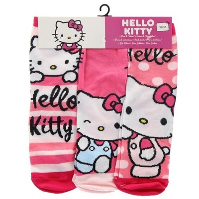 Hello Kitty Kuromi Socks 3 Pack Girls Colourful & Comfortable