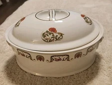 1970's Louis Lourioux Le Faune Chantoung 2 Quart Oval Covered Casserole Dish   K