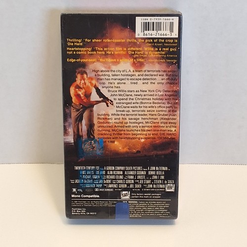 Sealed DIE HARD VHS Tape Cassette (1991 Edition) with Fox Video Watermark - Picture 2 of 4